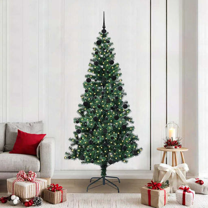 Kunstmatig Voorverlicht Kerstboom Groen 210 cm PVC en Metaal