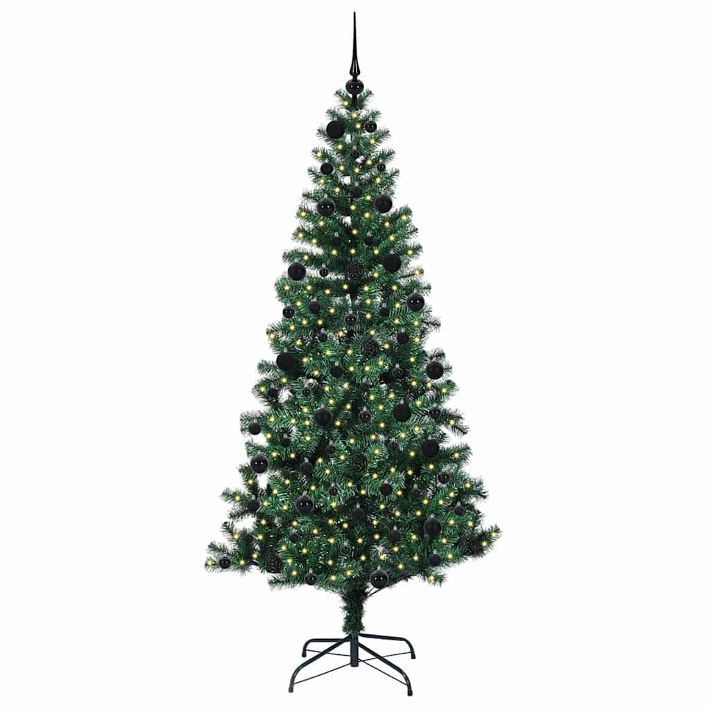Kunstmatig Voorverlicht Kerstboom Groen 210 cm PVC en Metaal