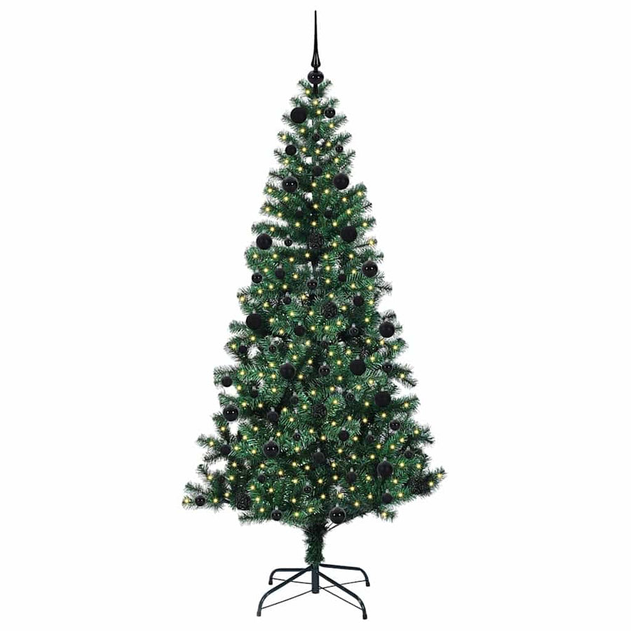 Kunstmatig Voorverlicht Kerstboom Groen 210 cm PVC en Metaal