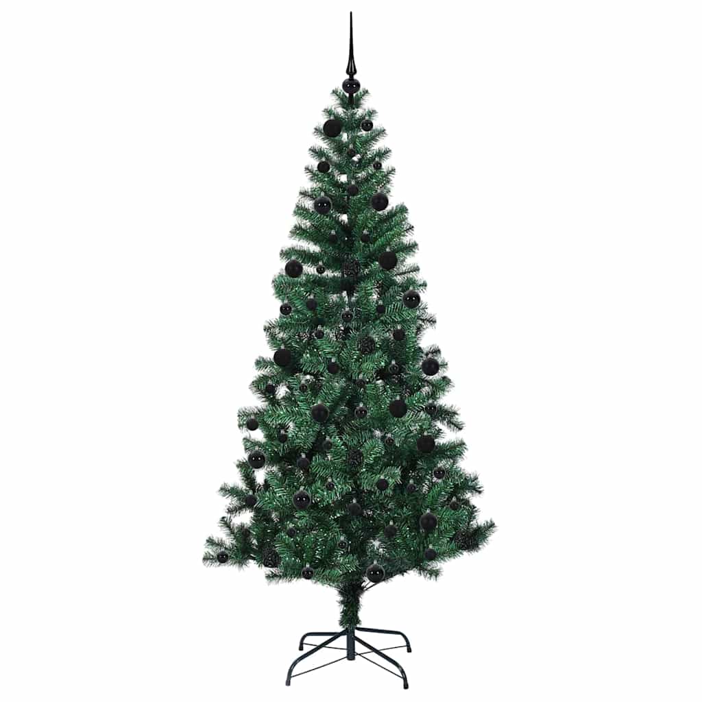 Kunstmatig Voorverlicht Kerstboom Groen 210 cm PVC en Metaal