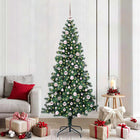 Kerstboom voorverlicht 210 cm groen PVC metaal