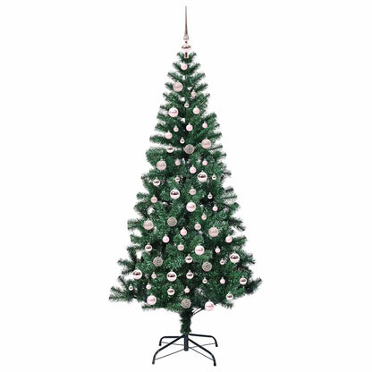 Kunstmatig Voorverlicht Kerstboom Groen 210 cm PVC en Metaal