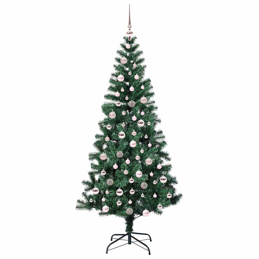 Kunstmatig Voorverlicht Kerstboom Groen 210 cm PVC en Metaal