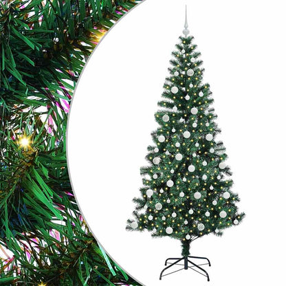 Kunstmatig Voorverlicht Kerstboom Groen 210 cm PVC en Metaal