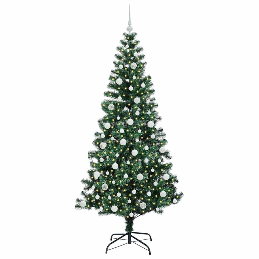 Kunstmatig Voorverlicht Kerstboom Groen 210 cm PVC en Metaal