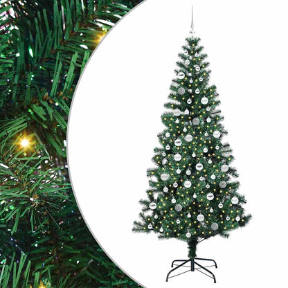 Kunstmatig Voorverlicht Kerstboom Groen 210 cm PVC en Metaal