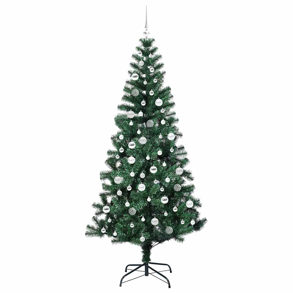 Kunstmatig Voorverlicht Kerstboom Groen 210 cm PVC en Metaal