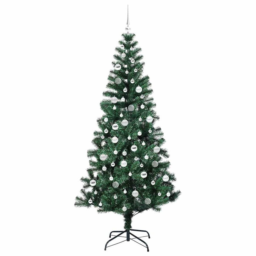 Kunstmatig Voorverlicht Kerstboom Groen 210 cm PVC en Metaal