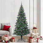 Kerstboom voorverlicht 210 cm groen PVC metaal