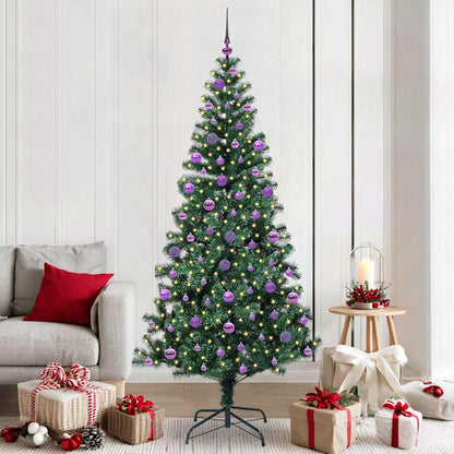 Kunstmatig Voorverlicht Kerstboom Groen 210 cm PVC en Metaal