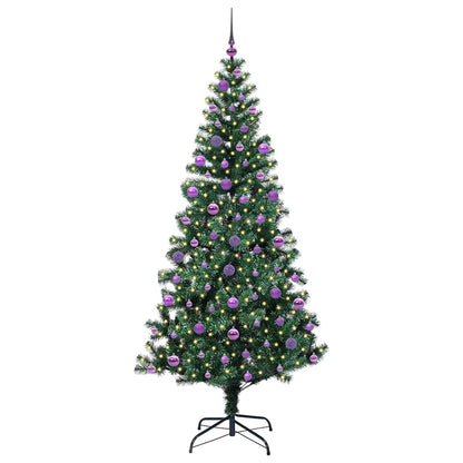 Kunstmatig Voorverlicht Kerstboom Groen 210 cm PVC en Metaal
