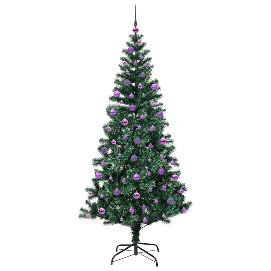 Kunstmatig Voorverlicht Kerstboom Groen 210 cm PVC en Metaal