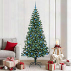 Kerstboom verlicht 210 cm groen PVC metaal