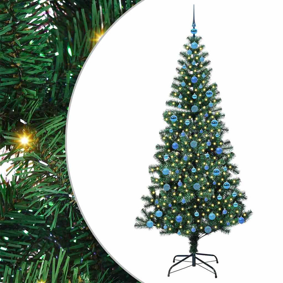 Kunstmatig Voorverlicht Kerstboom Groen 210 cm PVC en Metaal