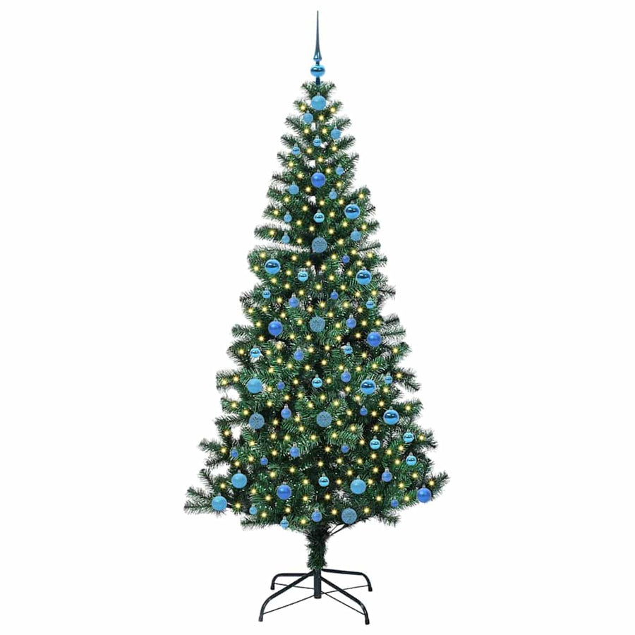 Kunstmatig Voorverlicht Kerstboom Groen 210 cm PVC en Metaal