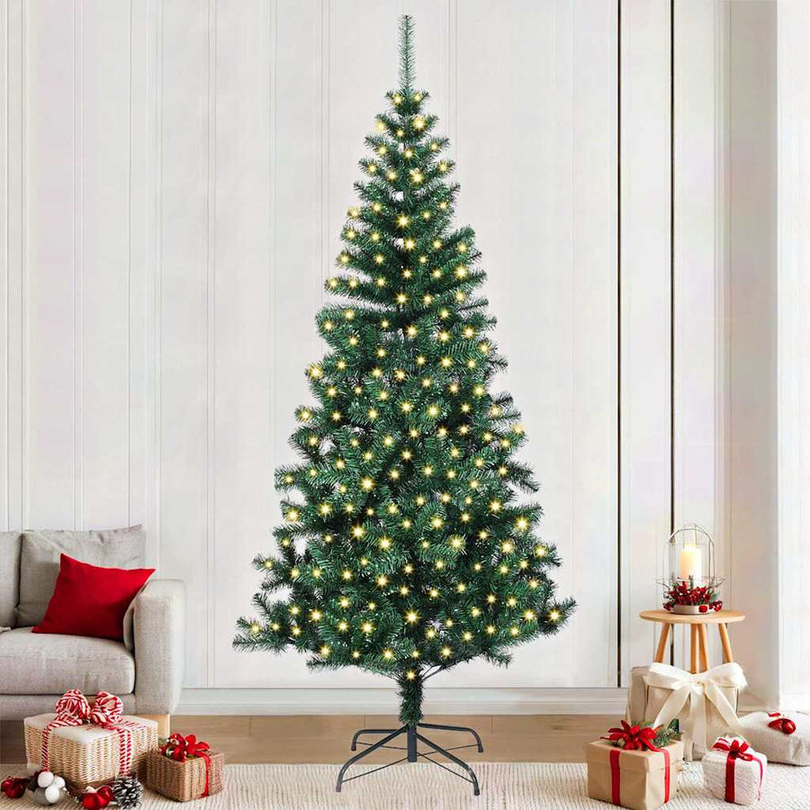 Kunstkerstboom met decoratieve touwlichten Groen 240 cm PVC