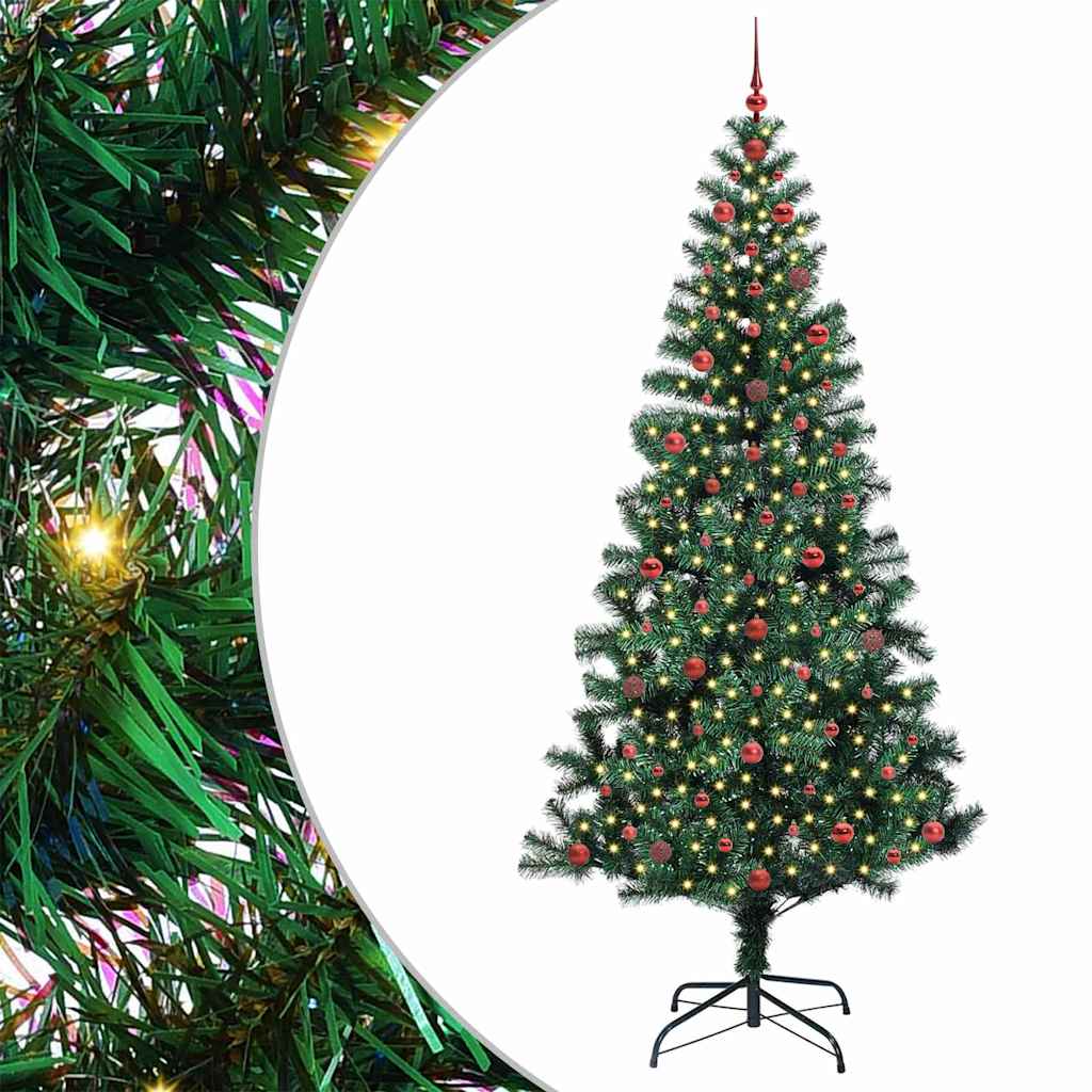 Kunstmatig Voorverlicht Kerstboom Groen 240cm PVC en Metaal