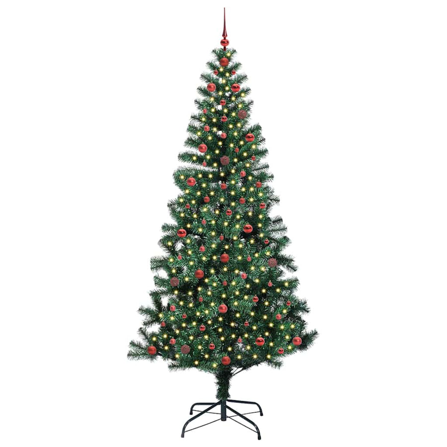 Kunstmatig Voorverlicht Kerstboom Groen 240cm PVC en Metaal