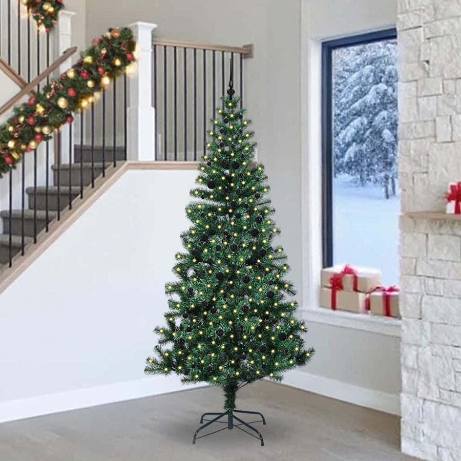Kunstmatig Voorverlicht Kerstboom Groen 240cm PVC en Metaal