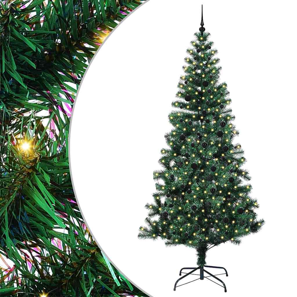 Kunstmatig Voorverlicht Kerstboom Groen 240cm PVC en Metaal