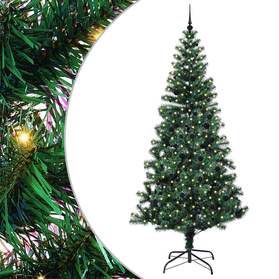 Kunstmatig Voorverlicht Kerstboom Groen 240cm PVC en Metaal