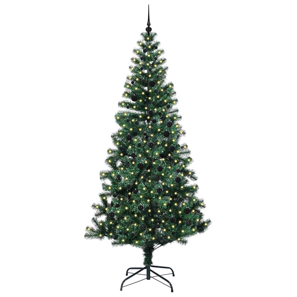 Kunstmatig Voorverlicht Kerstboom Groen 240cm PVC en Metaal