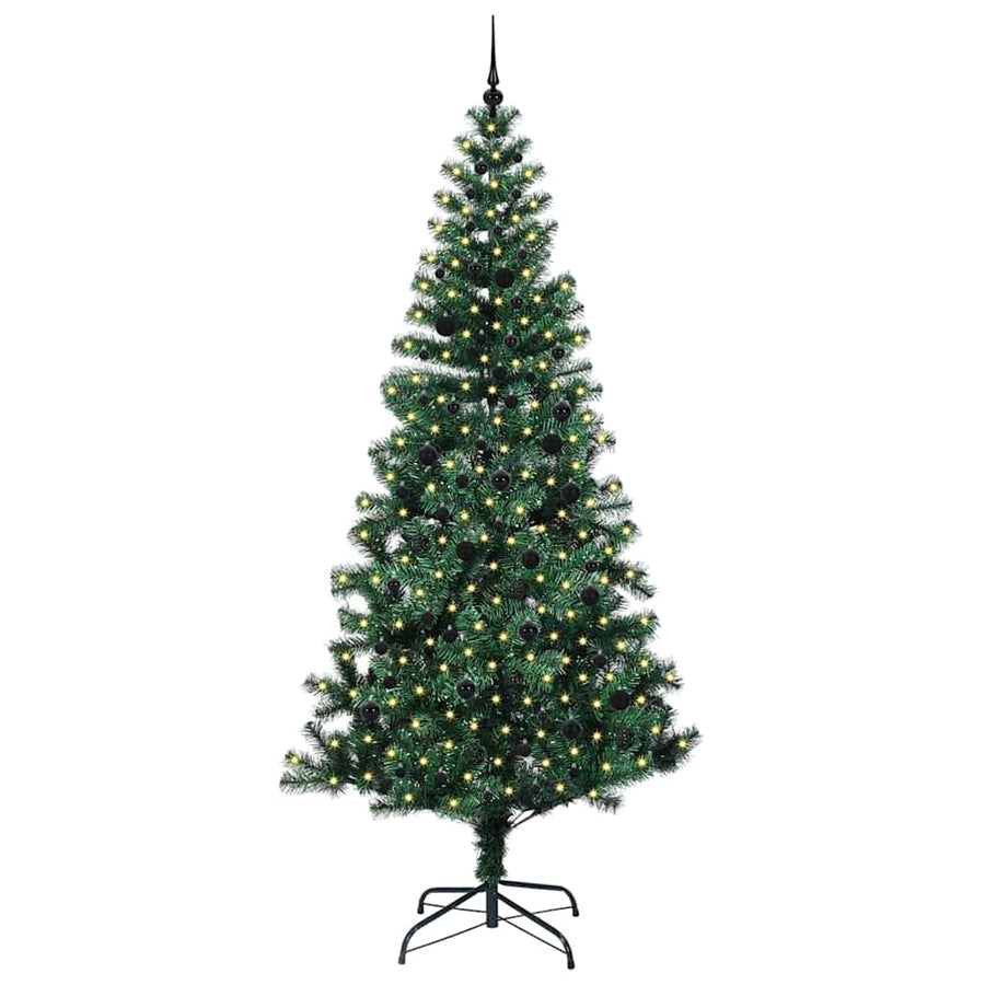 Kunstmatig Voorverlicht Kerstboom Groen 240cm PVC en Metaal