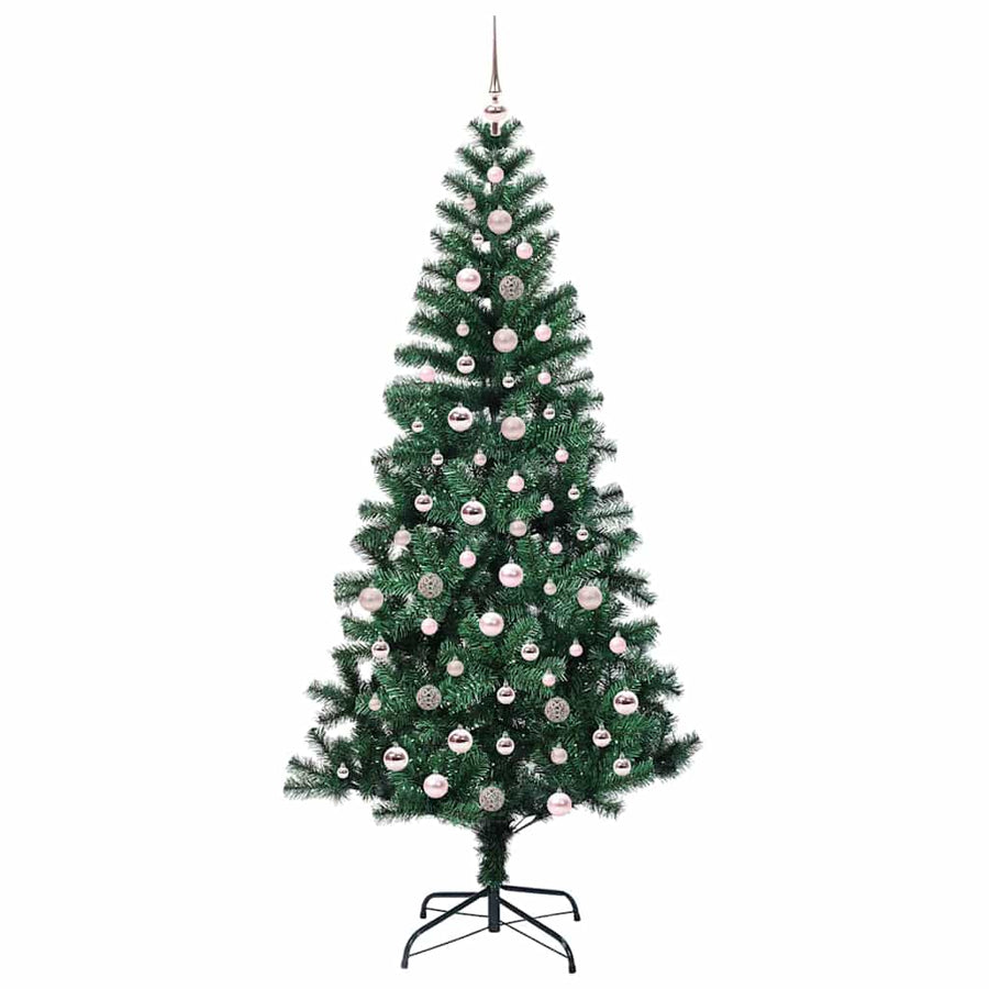 Kunstmatig Voorverlicht Kerstboom Groen 240cm PVC en Metaal