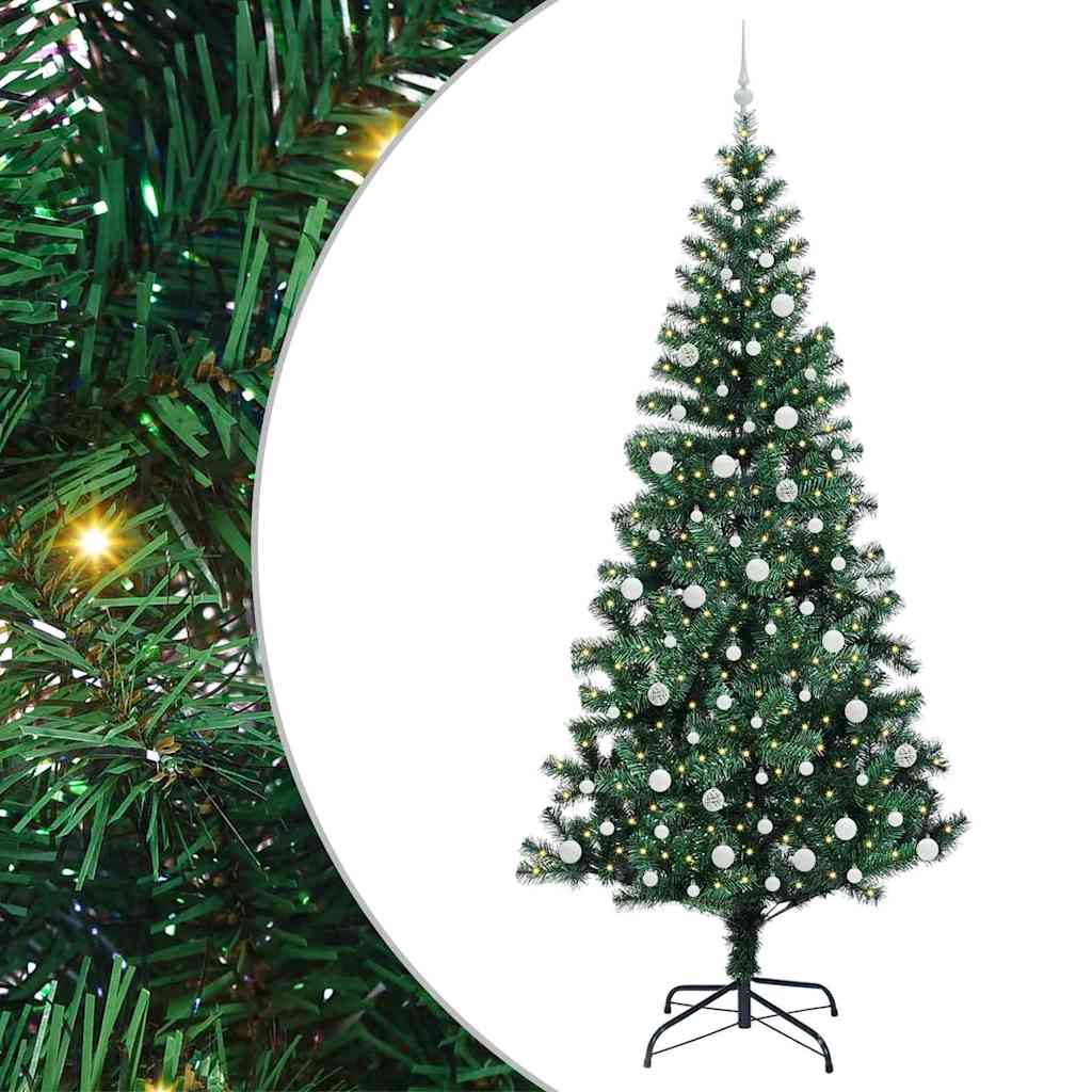 Kunstmatig Voorverlicht Kerstboom Groen 240cm PVC en Metaal