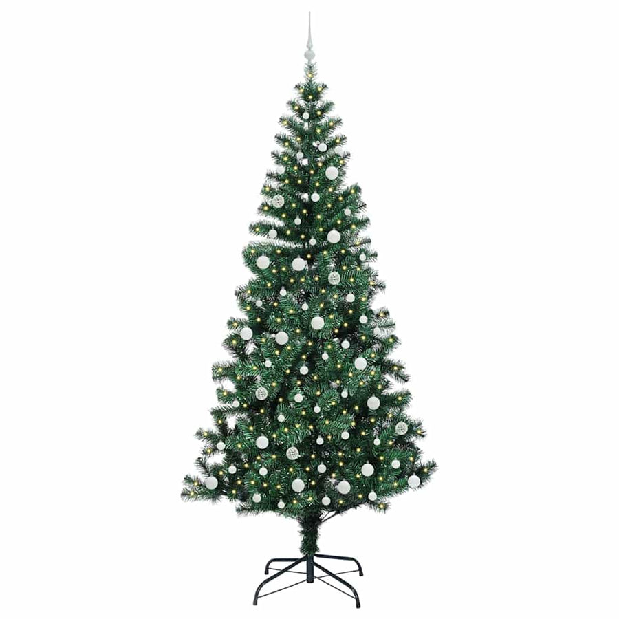 Kunstmatig Voorverlicht Kerstboom Groen 240cm PVC en Metaal