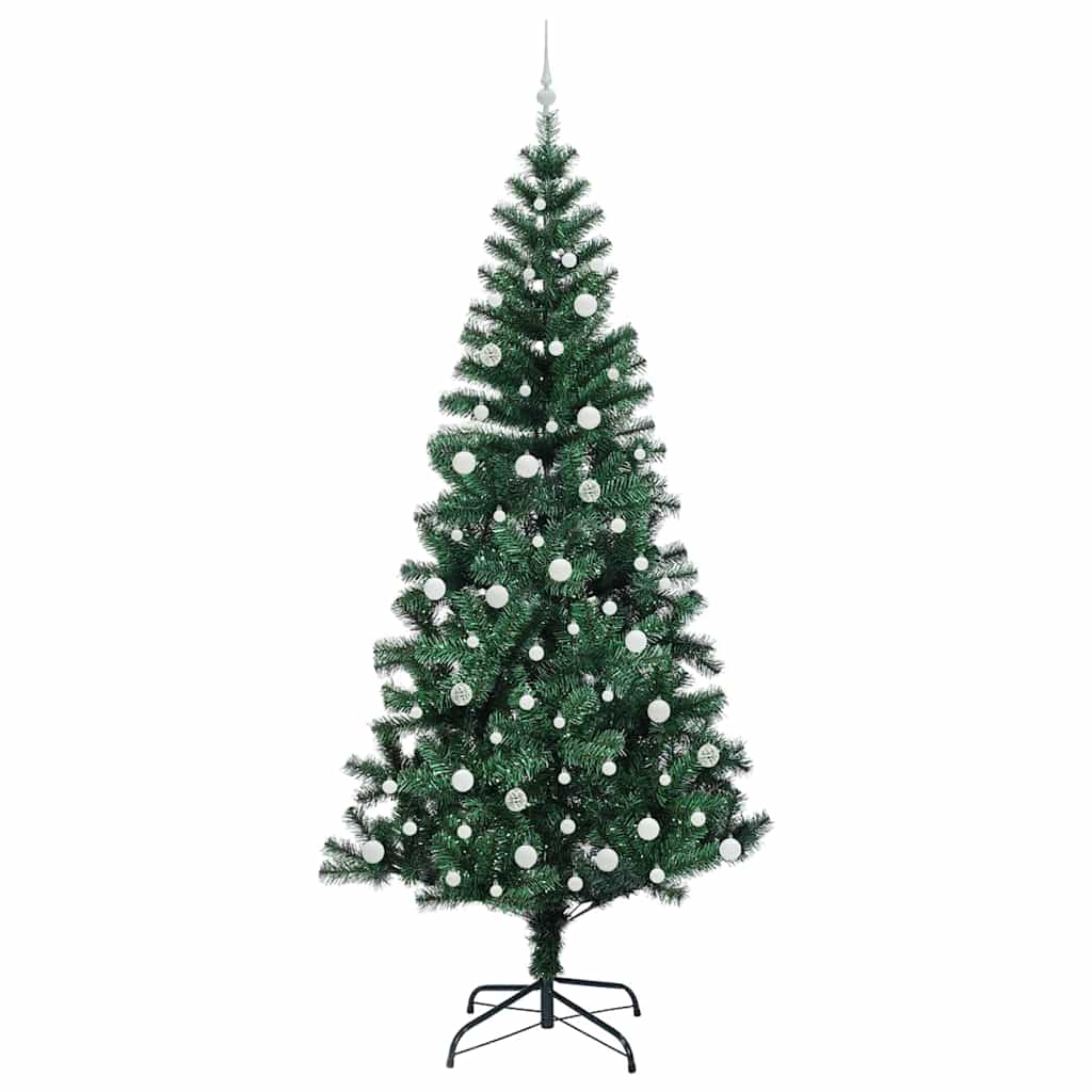 Kunstmatig Voorverlicht Kerstboom Groen 240cm PVC en Metaal
