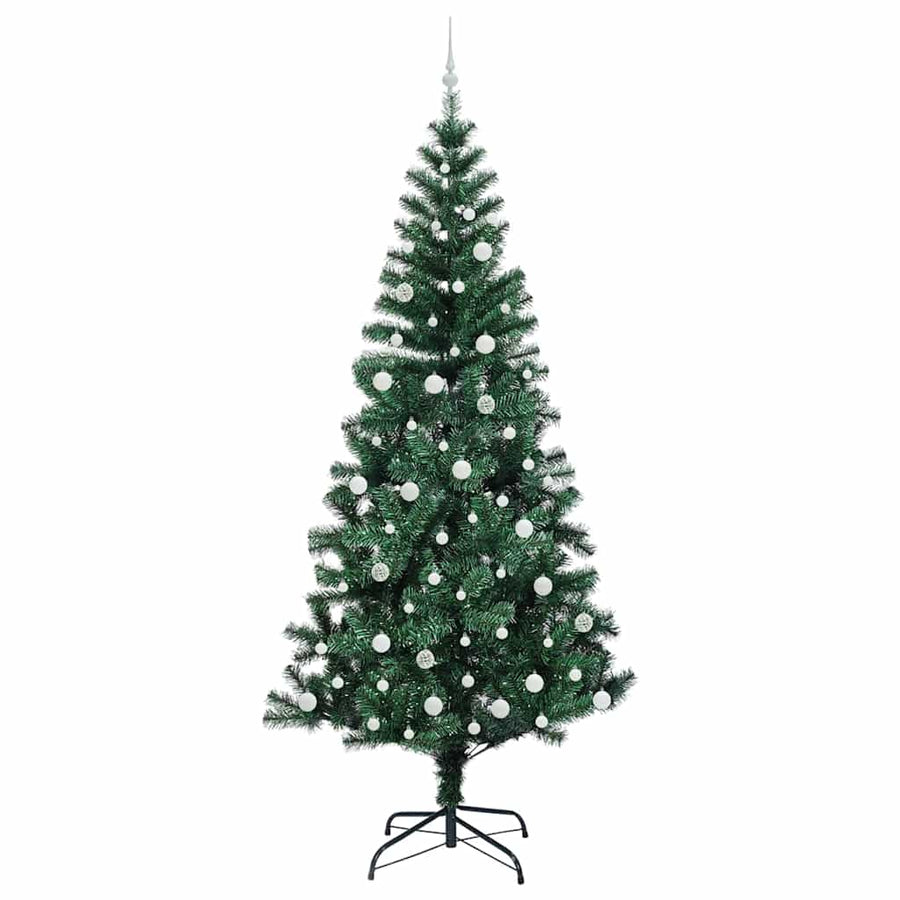 Kunstmatig Voorverlicht Kerstboom Groen 240cm PVC en Metaal