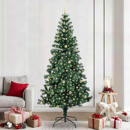 Kunstmatig Voorverlicht Kerstboom Groen 240 cm PVC en Metaal