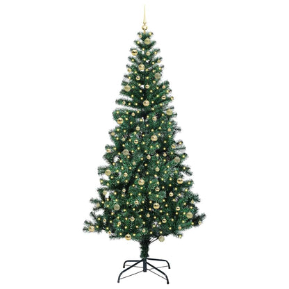 Kunstmatig Voorverlicht Kerstboom Groen 240 cm PVC en Metaal
