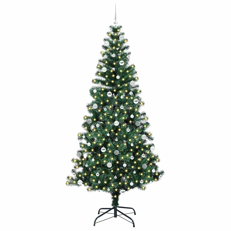 Kunstmatig Voorverlicht Kerstboom Groen 240cm PVC en Metaal