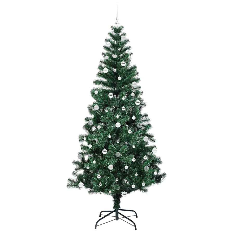 Kunstmatig Voorverlicht Kerstboom Groen 240cm PVC en Metaal