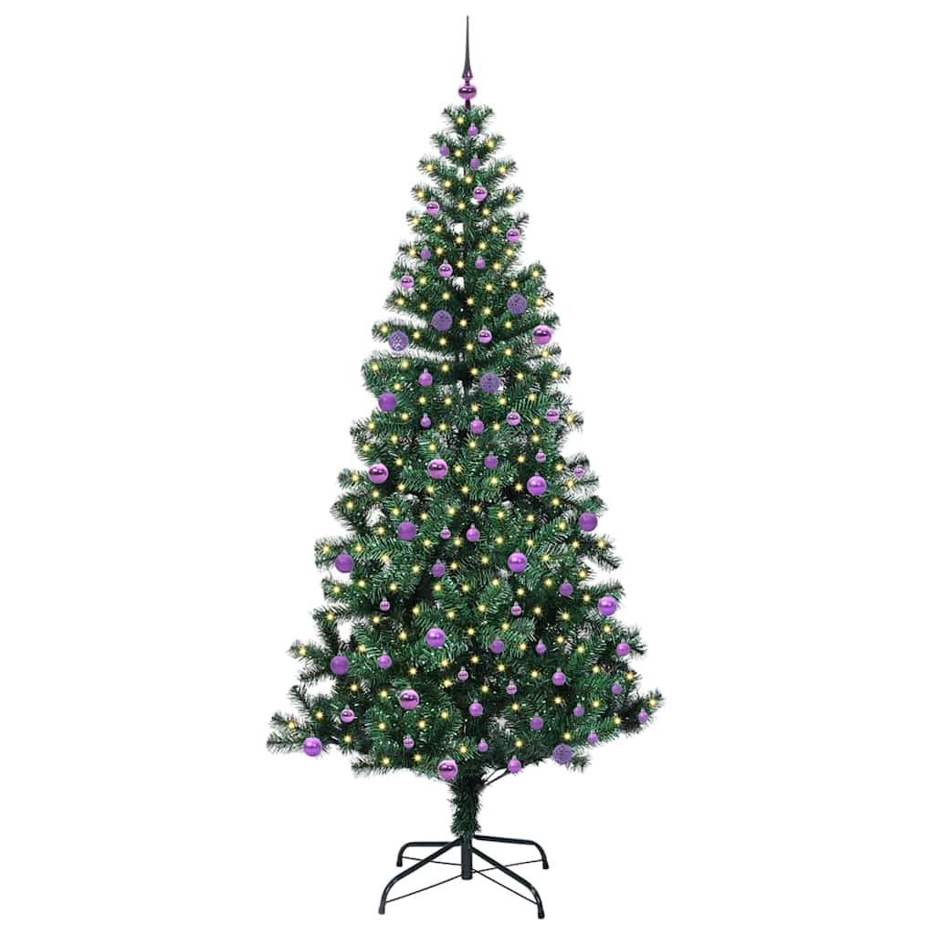 Kunstmatig Voorverlicht Kerstboom Groen 240cm PVC en Metaal