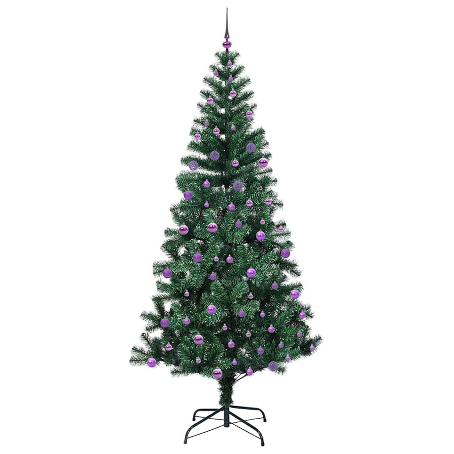 Kunstmatig Voorverlicht Kerstboom Groen 240cm PVC en Metaal
