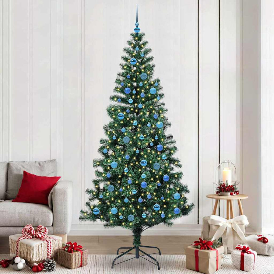 Kunstmatig Voorverlicht Kerstboom Groen 240cm PVC en Metaal