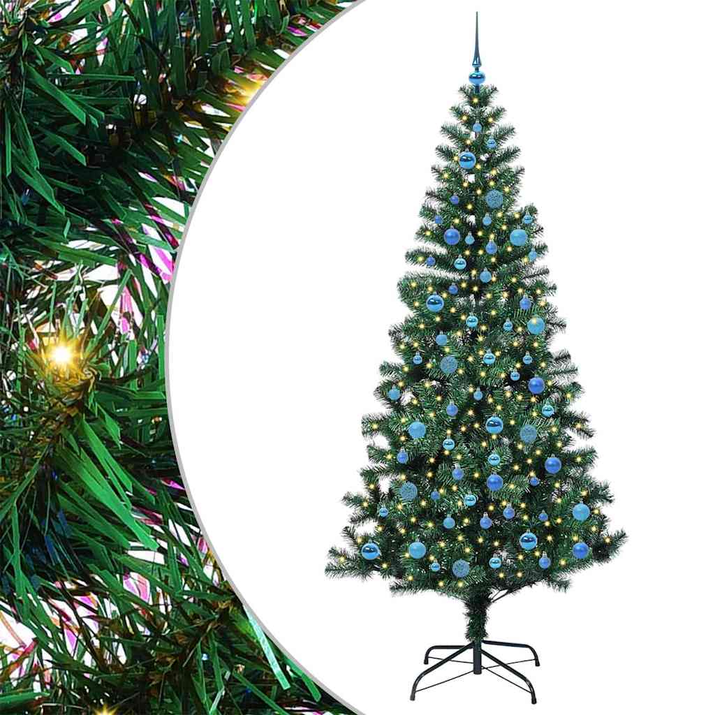 Kunstmatig Voorverlicht Kerstboom Groen 240cm PVC en Metaal