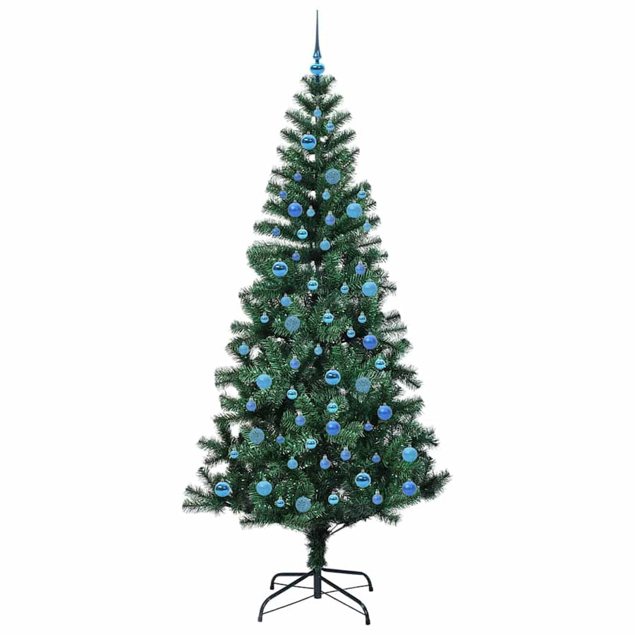 Kunstmatig Voorverlicht Kerstboom Groen 240cm PVC en Metaal