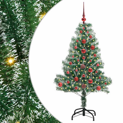 Kunstmatige Kerstboom Sneeuw Gevlochten Met Led Licht 120 Cm