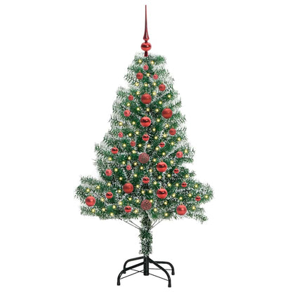 Kunstmatige Kerstboom Sneeuw Gevlochten Met Led Licht 120 Cm