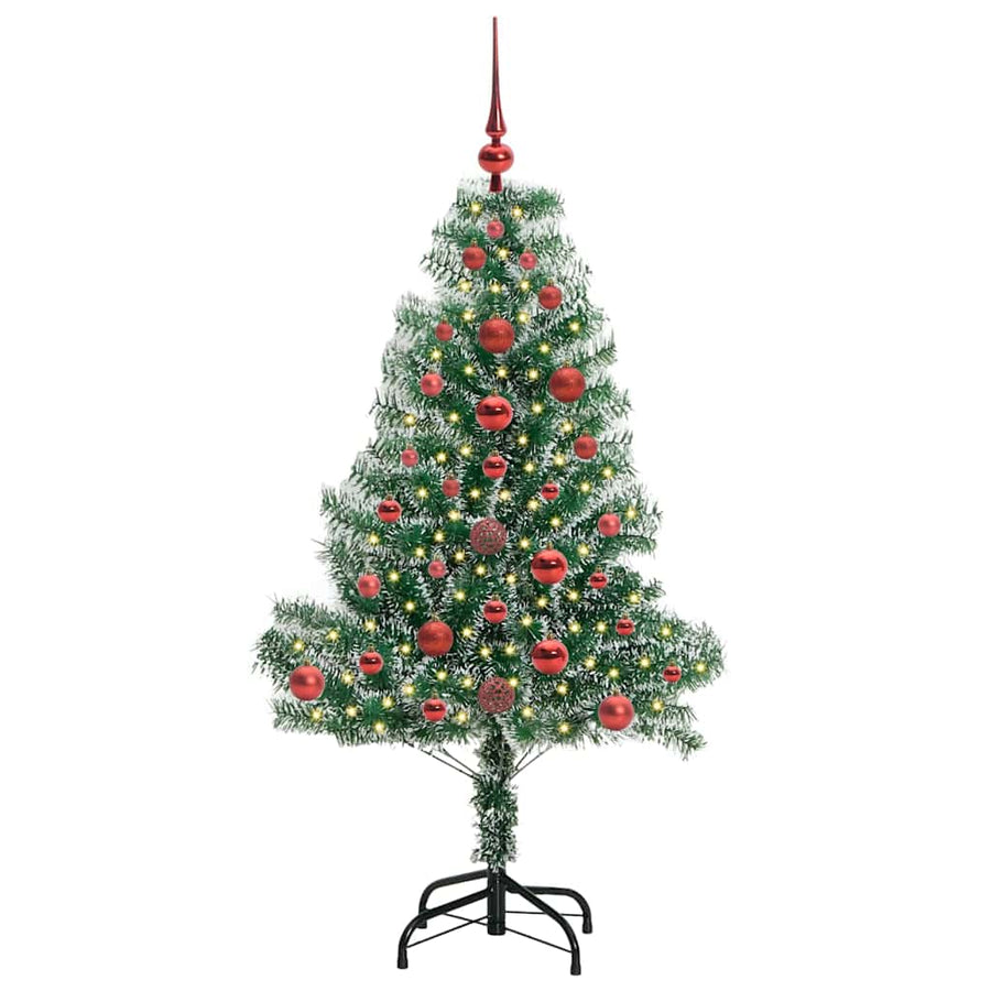 Kunstmatige Kerstboom Sneeuw Gevlochten Met Led Licht 120 Cm