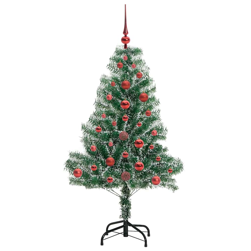 Kunstmatige Kerstboom Sneeuw Gevlochten Met Led Licht 120 Cm