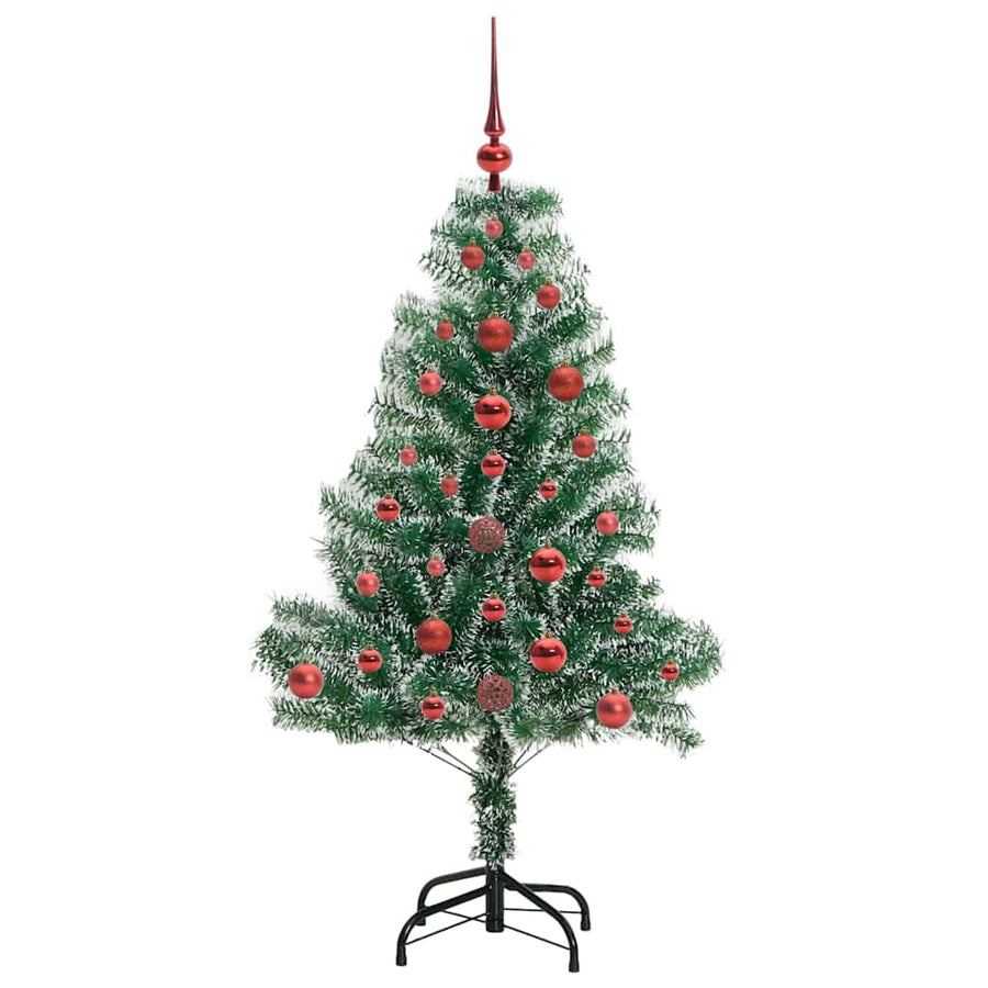 Kunstmatige Kerstboom Sneeuw Gevlochten Met Led Licht 120 Cm