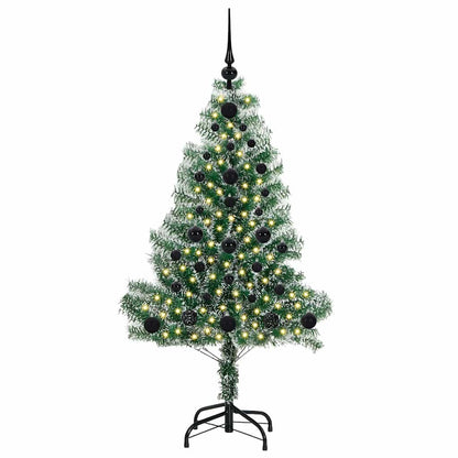 Kunstmatige Kerstboom Sneeuw Gevlochten Met Led Licht 120 cm
