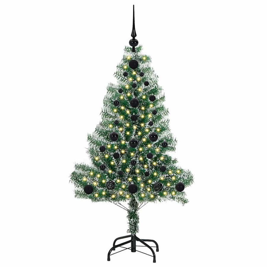 Kunstmatige Kerstboom Sneeuw Gevlochten Met Led Licht 120 cm