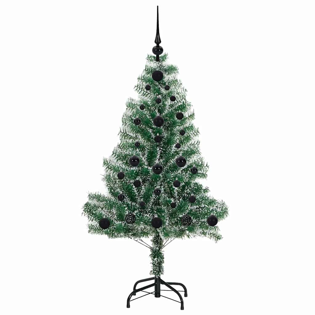 Kunstmatige Kerstboom Sneeuw Gevlochten Met Led Licht 120 cm