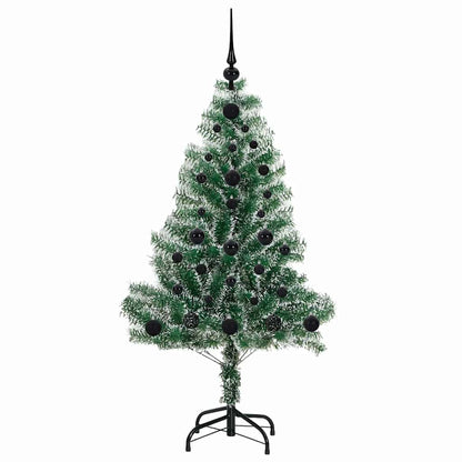 Kunstmatige Kerstboom Sneeuw Gevlochten Met Led Licht 120 cm